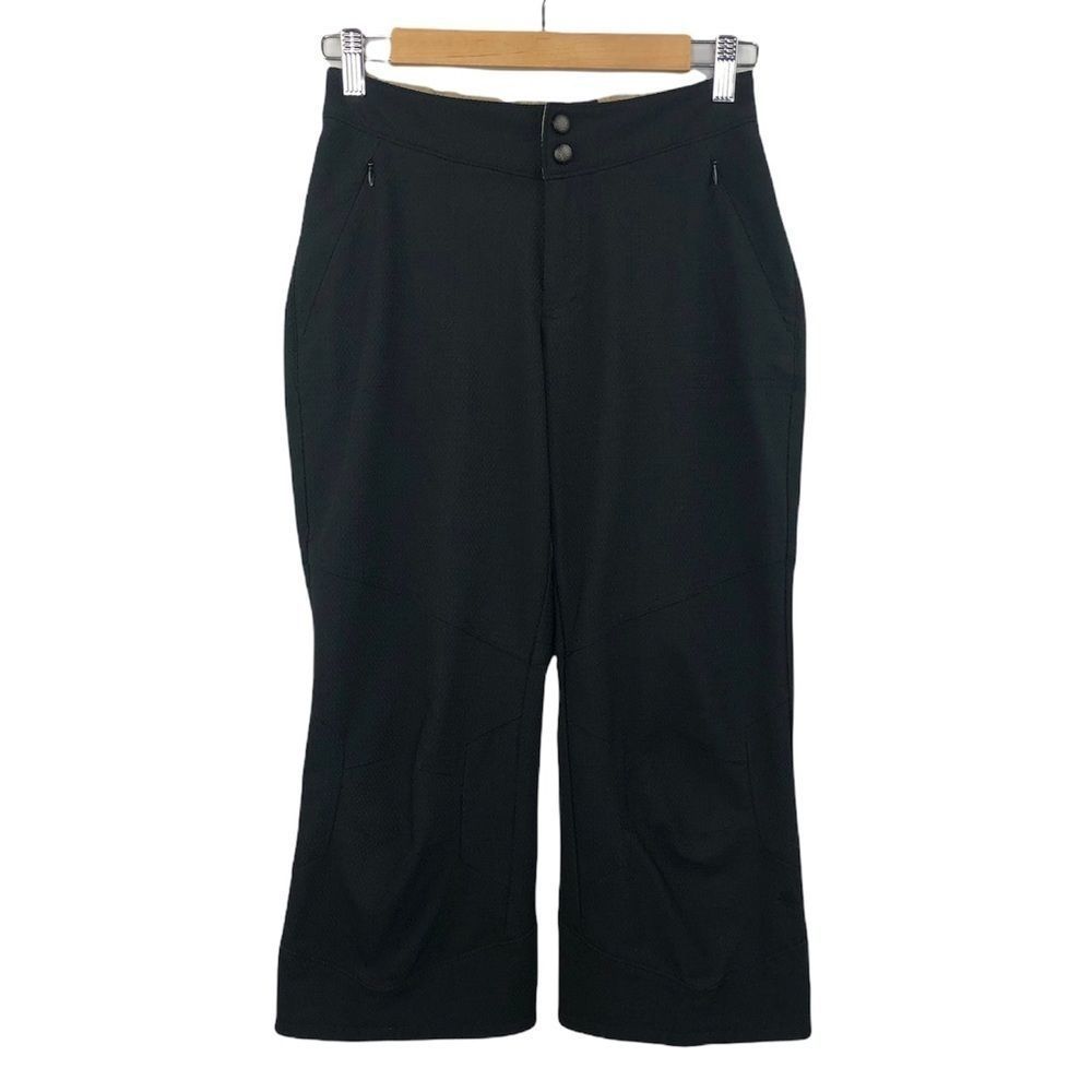 Athleta Women’s Outdoor Hiking Black Textured Slit Back Crop Pants Size 6